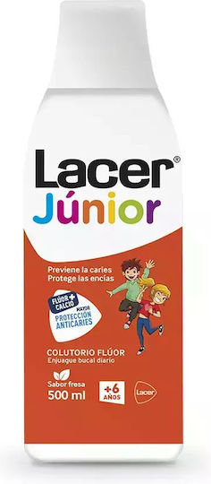 Lacer Fluor Daily Mundspülung Erdbeere 0,05% 500 Ml