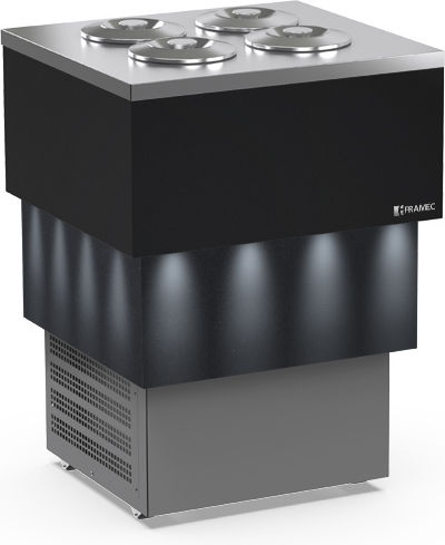 Mondial Carrara Dark 4 (130 Lit - 4+4 7,5lit containers - 72x66,1x97,6cm) Carapina Ice Cream Display Cabinet with forced cooling (-5/-18°c)