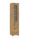 Asigia Floor-standing Living Room Display Cabinet made of Particleboard with Glass Oaks 40x40x180cm