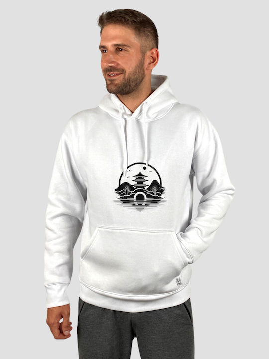 Bunqrn - Pagoda - Hooded Sweatshirt White