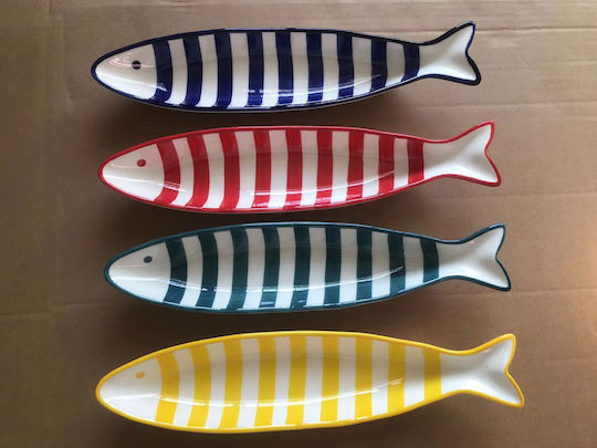Fish Bowl Striped 31x3cm - Blue