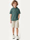 Mexx Fashion Kinder Polo Bluse Grünlich Blau Mf007101041b