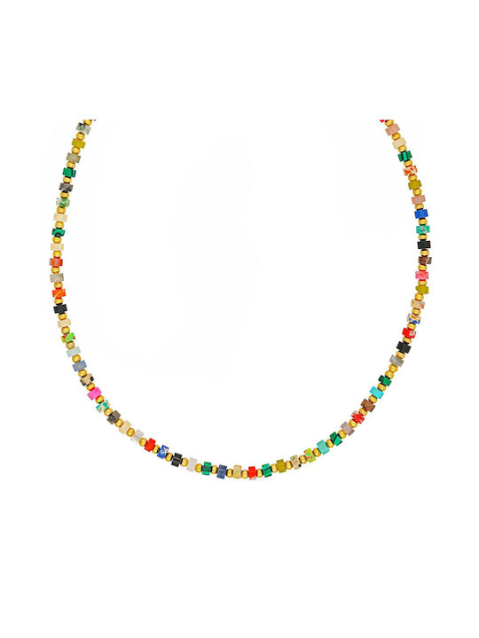 Excite-Fashion Necklace from Gold Plated Steel