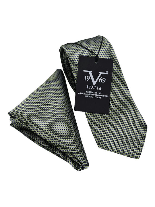 Krawatten 7cm. Mit Einstecktuch 22.33.micro-80 Grün 19v69 Versace (22.33.micro-80 Grün)