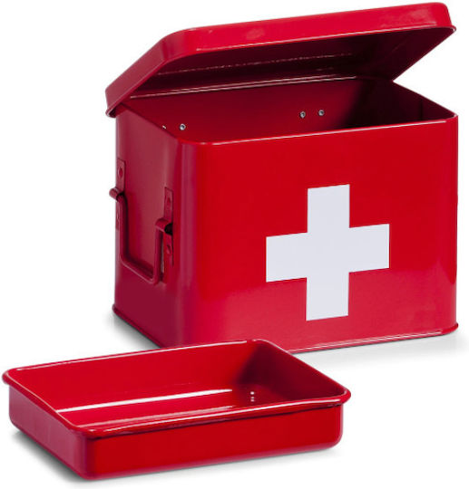 Cutie de medicamente Zeller, Metal, 21.5x16x16 cm, Roșu