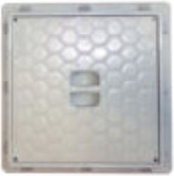 Manhole cover with teal 30x30