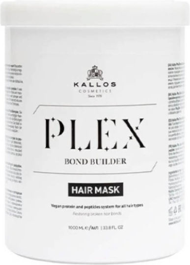 Hair Mask with Plant Protein and Peptide Complex Kallos Plex Bond Builder Hair Mask 1000ml