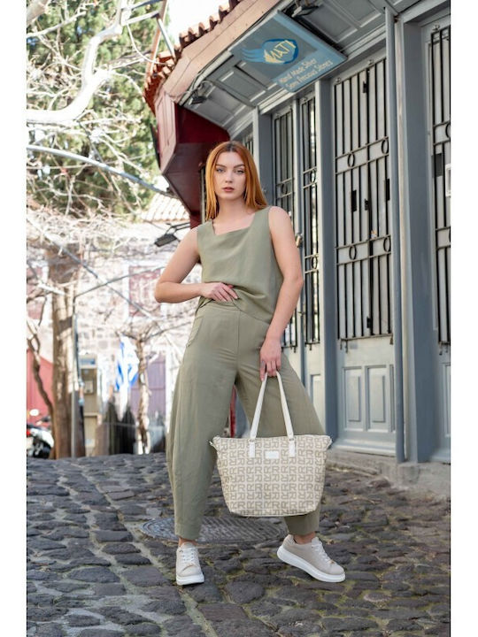 Moutaki Femei Țesătură Pantaloni largi Beige