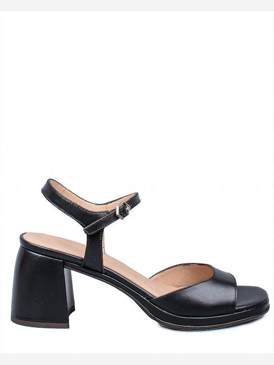 Women's Leather Sandals Wonders F-8212 Iseo V Negro Black