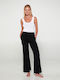 Women's Fabric Trousers Flared Blue Lapis