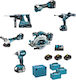 Makita DLX6126JX1 Σετ Γωνιακός Τροχός, Δισκοπρίονο, Δραπανοκατσάβιδο, Παλμικό Κατσαβίδι, Πολυεργαλείο & Σκαπτικό 18V με 3 Μπαταρίες 5Ah και Θήκη