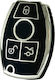 Car Key Cover Case made of with 3 Buttons for Mercedes Benz in Black Color