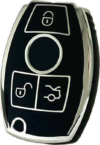 Car Key Cover Case made of with 3 Buttons for Mercedes Benz in Black Color