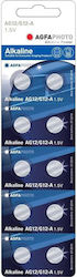 AgfaPhoto Baterii Alkaline Pentru Ceasuri LR43 3V 10 Buc