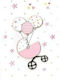 Greeting Card Baptism 15x11cm in Pink Color
