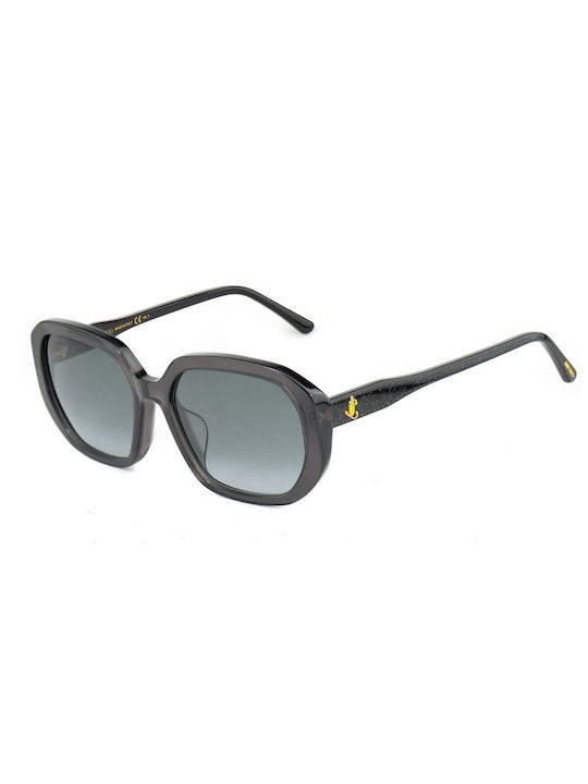 Jimmy Choo Women's Sunglasses with Black Plastic Frame and Gray Gradient Lens
