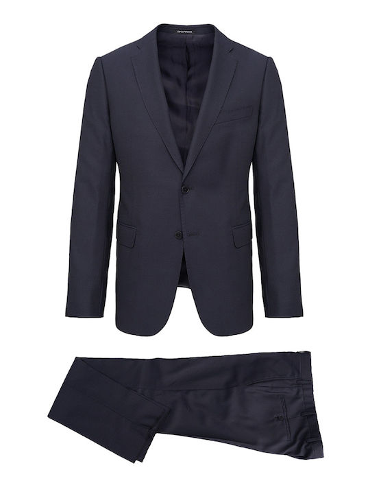Men's Winter Suit with Vest Dark Blue