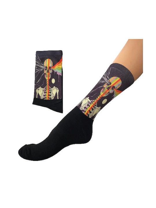 Socks With Print Skull Socks Black