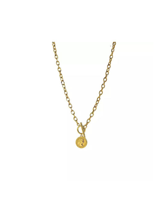 Chain necklace with gold coin