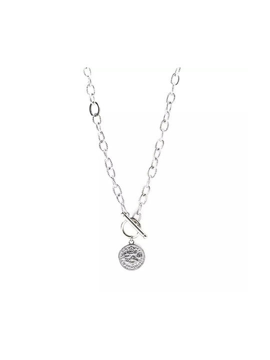 Chain necklace with coins Silver necklace