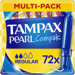 Tampax Regular Compak Pearl Ταμπόν Με Απλικατέρ Για Κανονική Ροή 72 Τεμάχια [4 Συσκευασίες X 18 Τεμάχια]