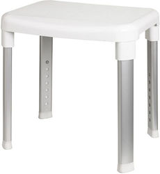 Κάθισμα-καρέκλα Μπάνιου 34x42x42.cm Με Ρυθμιζόμενο Ύψος Max Αντοχή 130kg Βάρος 3.2kg Αλουμινίου-πλαστικό Λευκό