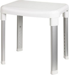 Bathroom Chair 34x42x42.cm With Adjustable Height Max Strength 130kg Weight 3.2kg Aluminum-plastic White