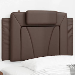 vidaXL LED Leather Headboard Cushion Brown 80x49cm