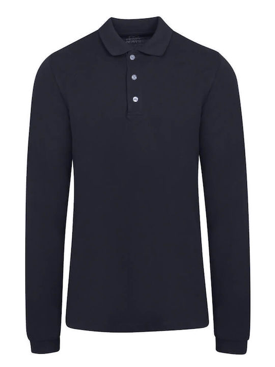 Prince Oliver Men's Long Sleeve Blouse Polo BLACK