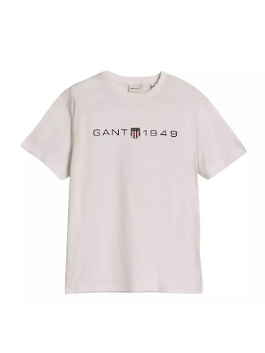 Gant T-shirt Bărbătesc cu Mânecă Scurtă Bej