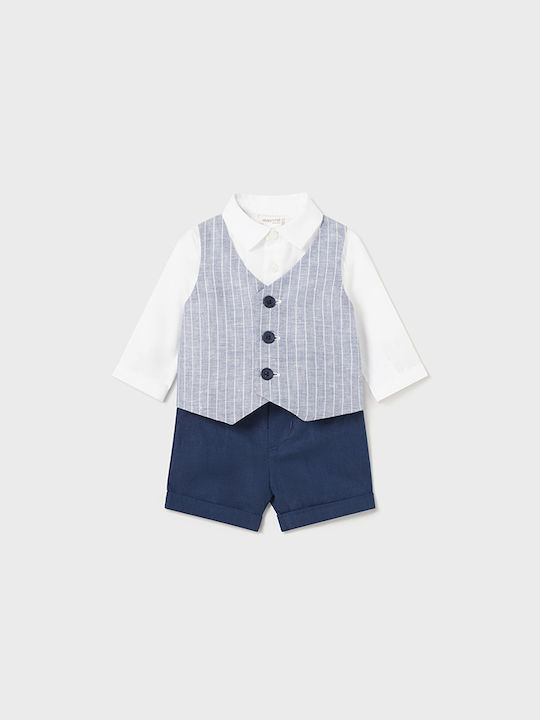 Mayoral Kinderkleidung Set mit Shorts Sommer 3Stück Navy blue