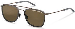 Porsche Design Sonnenbrillen Braun mit Metall Gestell Porsche Design Sonnenbrillen Braun mit Metall Gestell