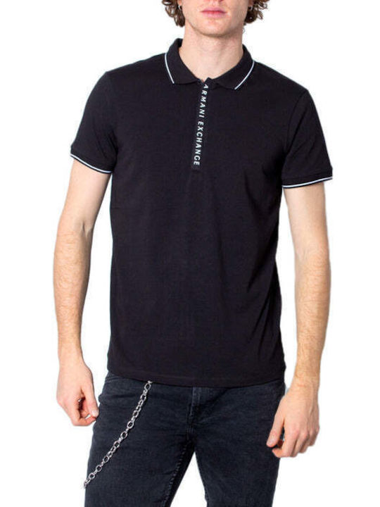 Armani Exchange Herren Kurzarmshirt Polo Schwarz