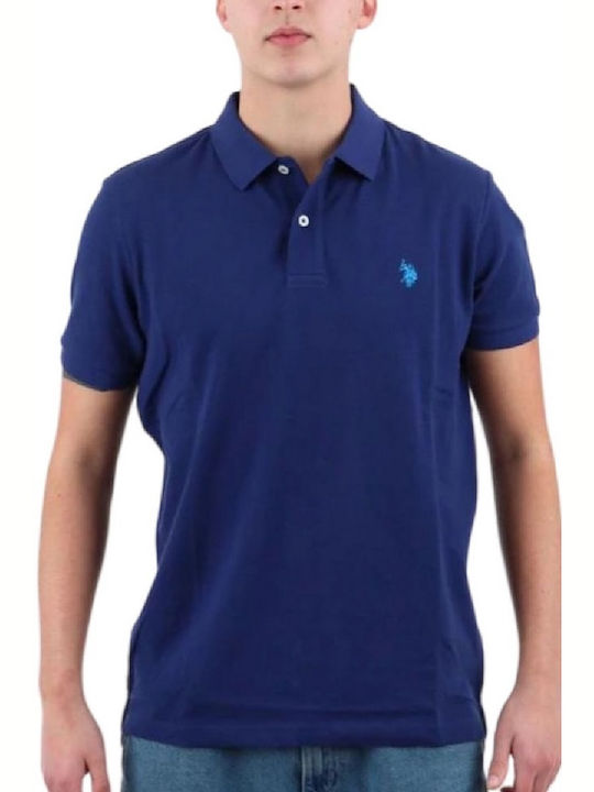 U.S. Polo Assn. Bluza Bărbătească cu Mânecă Scurtă Polo Albastru marin