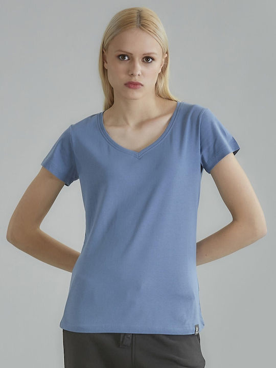 Admiral Seker Damen T-Shirt mit V-Ausschnitt Blue