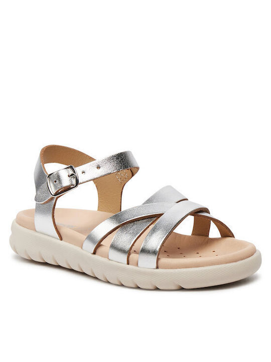 Geox Παιδικά Πέδιλα J Sandal Soleima Ασημί