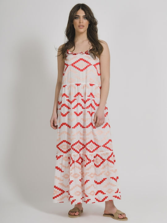 Ble Resort Collection Maxi Dress with Ruffle Pink