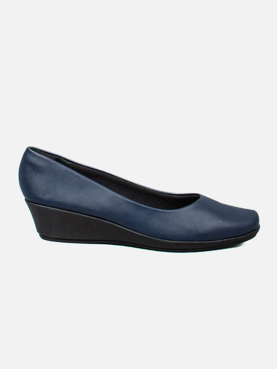 Piccadilly Anatomic Synthetic Leather Navy Blue Low Heels