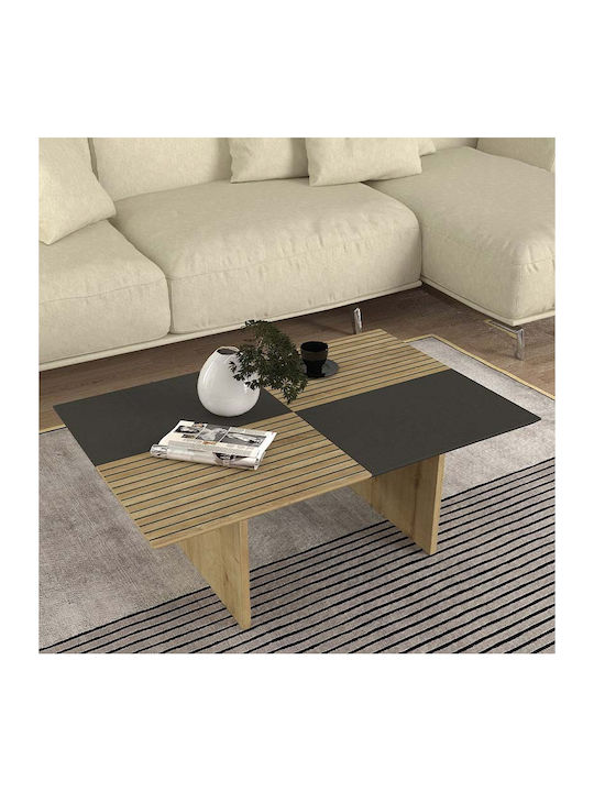 Rectangular Coffee Table Sapphire Oak - Ανθρακί L90xW60xH33.8cm