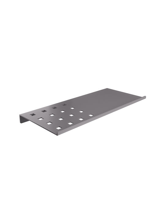 Pam & Co Wall Mounted Bathroom Shelf Metallic 28x15x1cm Gray