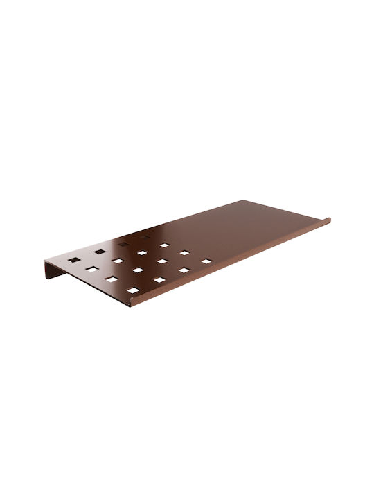 Pam & Co Wall Mounted Bathroom Shelf Metallic 28x15x1cm Brown