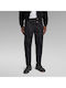 Pleated Παντελόνι Chino σε Relaxed Εφαρμογή Μαύρο