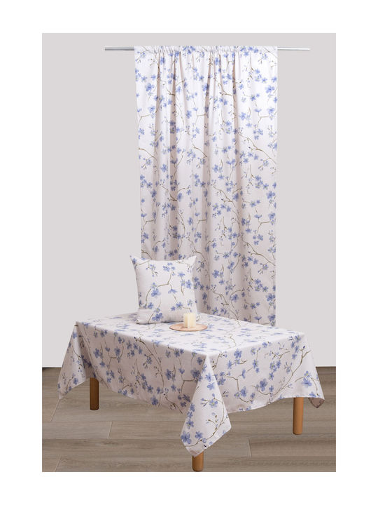 Viopros Tablecloth Ρουμπι Blue 140x140cm