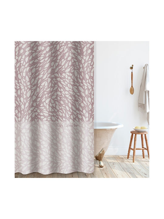 Guy Laroche Shower Curtain Fabric with Hooks 240x185cm Lilac