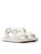 Alda Leder Flache Sandalen für Damen mit Riemen in Weiß Farbe
