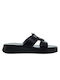 Ace Leather Women's Flat Sandals in Black Color