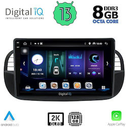 Digital IQ Car-Audiosystem für Fiat 500 2007-2015 (Bluetooth/USB/AUX/WiFi/GPS/Apple-Carplay/Android-Auto) mit Touchscreen 9"