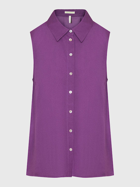 Funky Buddha Women's Sleeveless Shirt Purple
