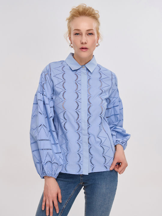 Lara Dee Women's Long Sleeve Shirt Light Blue