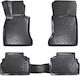 Carro Set of Front and Rear Mats 4pcs Tray Type for BMW Series 5 / E39 / E60 / F10 Black